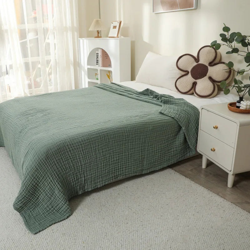 Large 6-Layer Gauze Blanket All-Season Soft Breathable for Adults Sofa or Bed Bedding Hand Wash Only Neutral Beige for Men Women