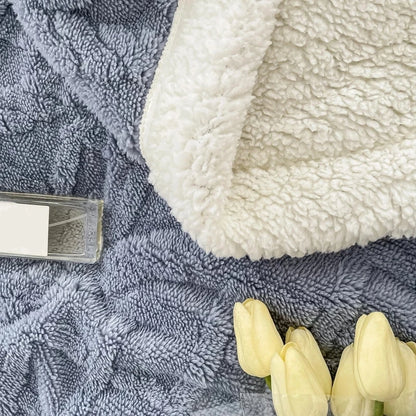 Home Thick Bed Blanket Lamb Cashmere Fleece Plaid Blankets Winter Warm Double Sided Throw Sofa Cover Newborn Wrap Kids Bedspread