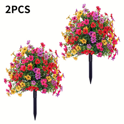 2pcs, Artificial Plant Flowers, Suitable for Outdoor Courtyard Decoration, Indoor Home Decoration, Balcony, Artificial Trees