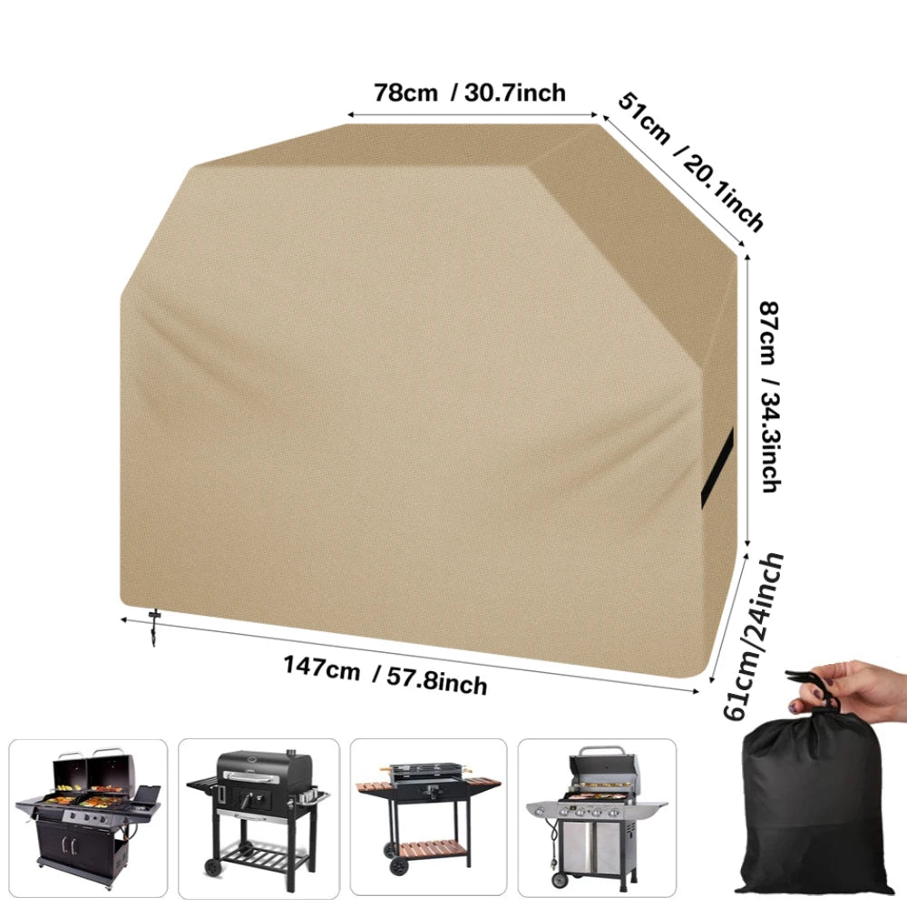 Waterproof Grill BBQ Cover Heavy Duty Barbecue Cover Weather UV & Fade Resistant with Adjustable Straps Gas Grill Cover