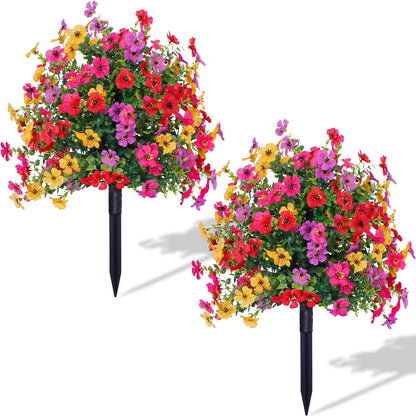 2pcs, Artificial Plant Flowers, Suitable for Outdoor Courtyard Decoration, Indoor Home Decoration, Balcony, Artificial Trees