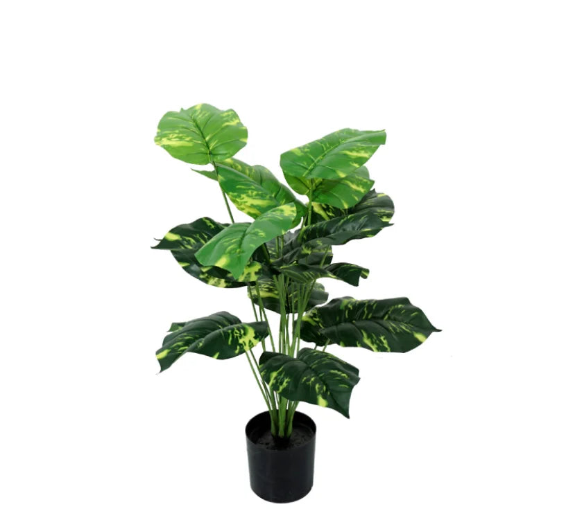 Office Home Decor Bonsai Indoor Plastic Greenery Artificial Leaves Plants