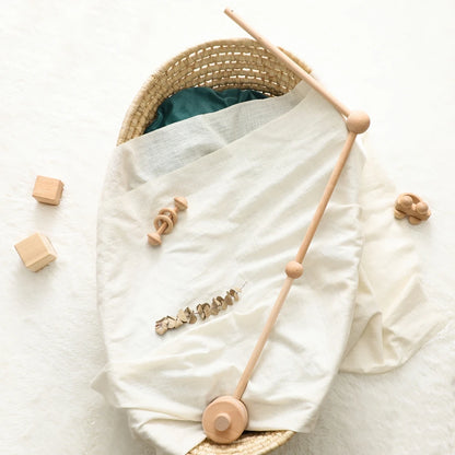 Crib Mobile Bed Bell Wooden Bracket Baby 0-12 Months Wooden Mobile Hanging Rattles Toy Holder Decorative Accessories Arm Bracket