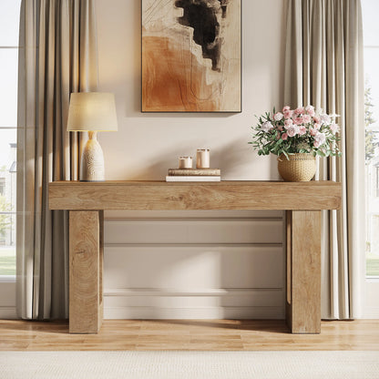 Tribesigns Farmhouse Console Table, 63-Inch Long Narrow Sofa Table Behind The Couch, Wooden Rectangular Entryway Table for Entrance, Hallway, Living Room