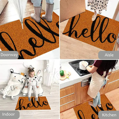 Personalized Quote Coconut Fiber Doormat Custom Outdoor Indoor Door Rug for Patio Entry Dust Removal Durable Easy Maintain