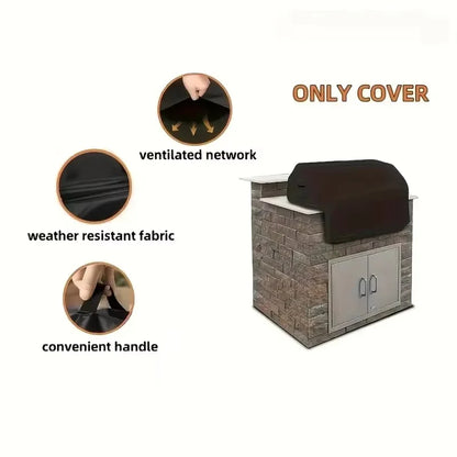Single-Piece Outdoor Grill Cover Designed for Built-In Patio Barbecue Grills