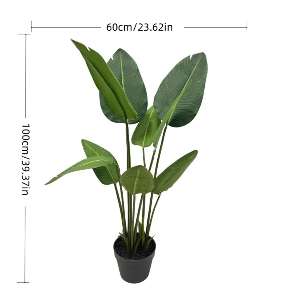 Live Natural Artificial Bird of Paradise Plant Bonsai Banana Tree Fake Leaf Trunk Indoor Outdoor Hotels Decor Greenery