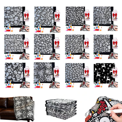 DIY Coloring Washable Fleece Throw Blanket, a Soft and Cozy Art Project Suitable for Both Kids and Adults