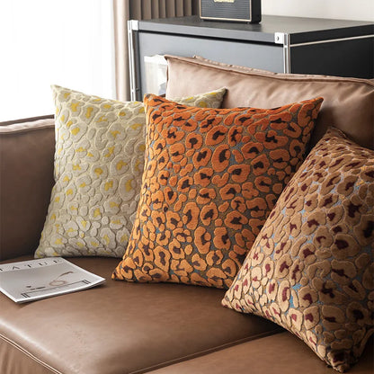 Luxury Leopard Print Velvet Throw Pillow Cover  Modern Animal Pattern Cushion Case Modern Decorative Pillows for Stylish Sofa