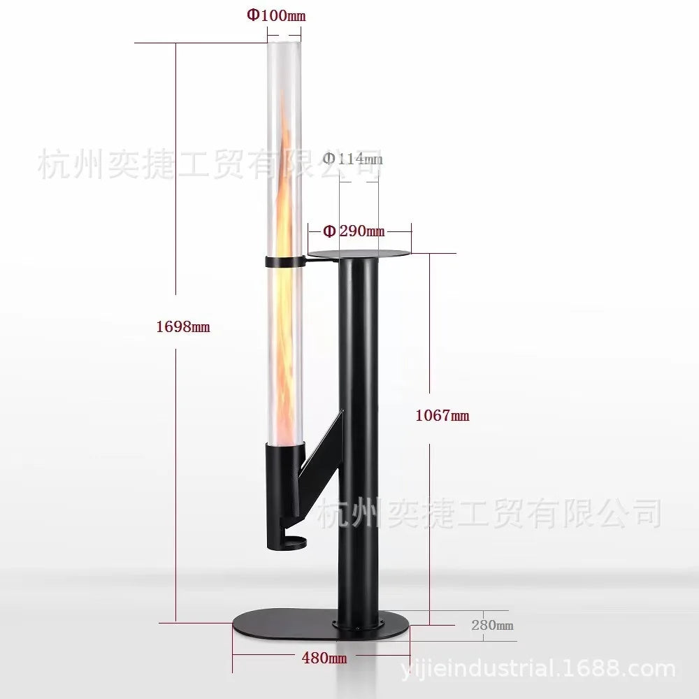 Wood Pellet Patio Heater Outdoor Fireplace Rocket Stove Smokeless Fire Pit for Camping Garden Party Accessory Set Included