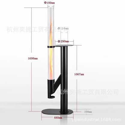 Wood Pellet Patio Heater Outdoor Fireplace Rocket Stove Smokeless Fire Pit for Camping Garden Party Accessory Set Included