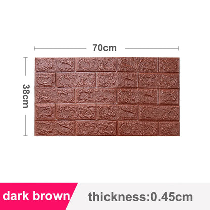 70x38cm Self adhesive Waterproof TV Background Brick Wallpapers 3D Wall Sticker Living Room Wallpaper Mural Bedroom Decorative