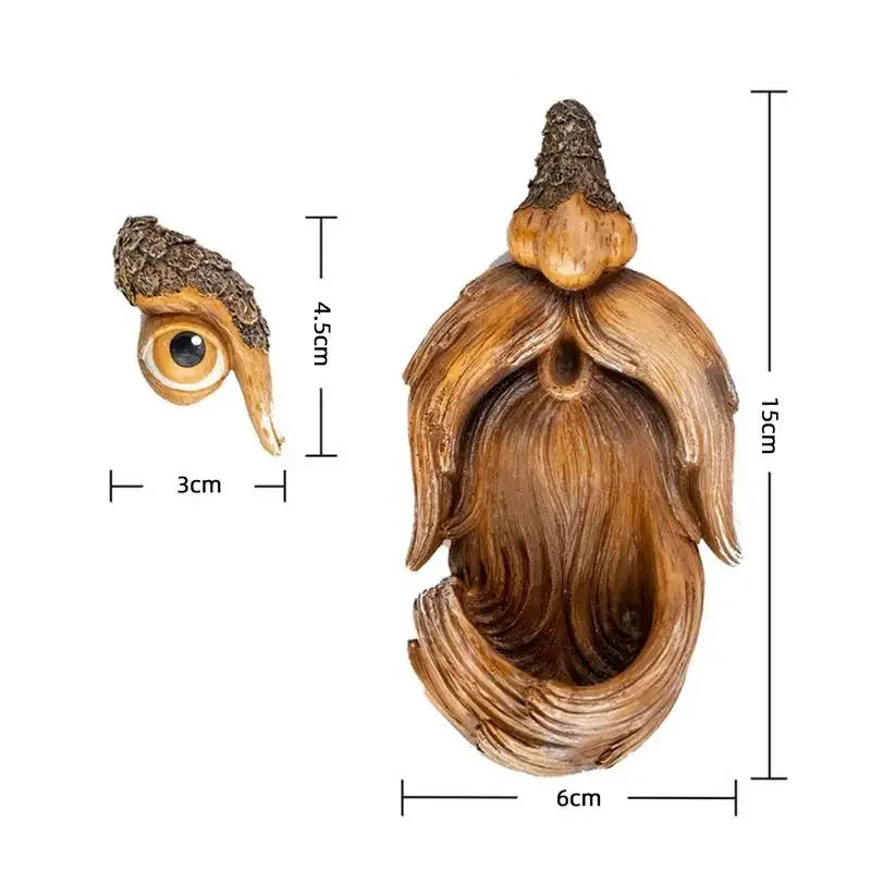 Tree Faces Decor Outdoor Funny Unique Large Hand-Painted Bird Feeders for Yard Garden Art Easter Outdoor and Indoor Resin Craft