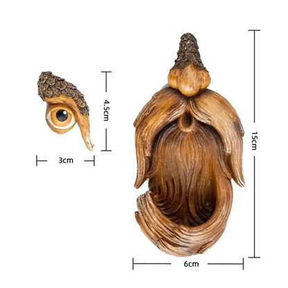 Tree Faces Decor Outdoor Funny Unique Large Hand-Painted Bird Feeders for Yard Garden Art Easter Outdoor and Indoor Resin Craft