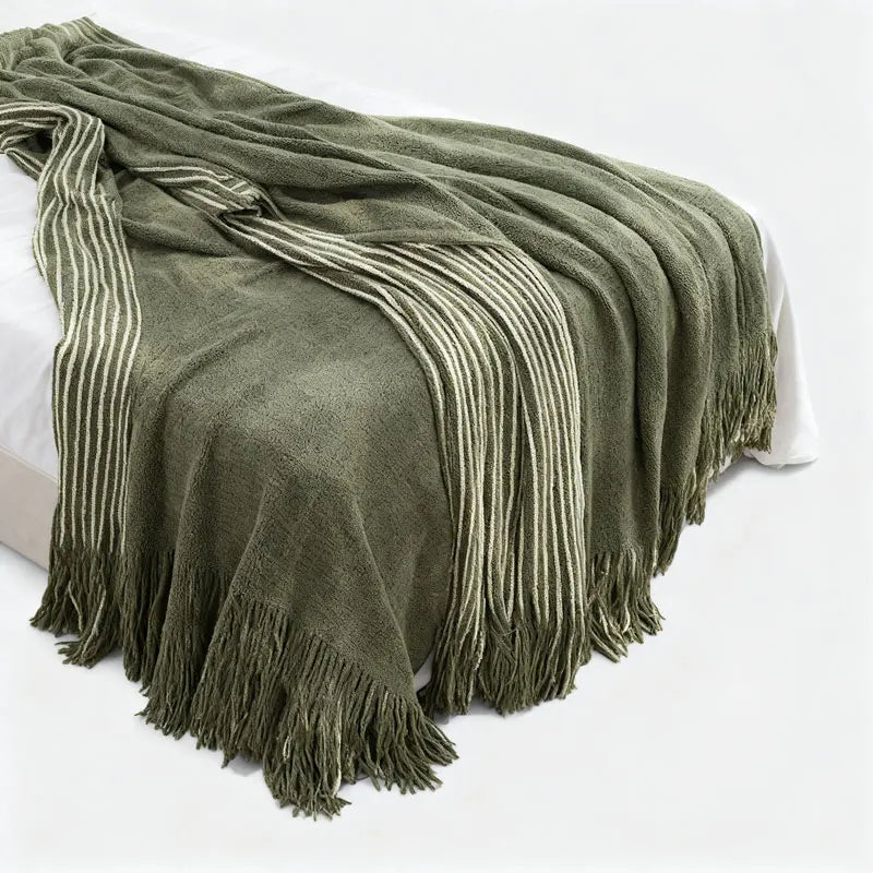 Rustic Farmhouse Knitted Bed Runner Throw Blanket for Homestay Hotel, Bed End Decorative Casual Cover New Style
