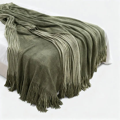 Rustic Farmhouse Knitted Bed Runner Throw Blanket for Homestay Hotel, Bed End Decorative Casual Cover New Style