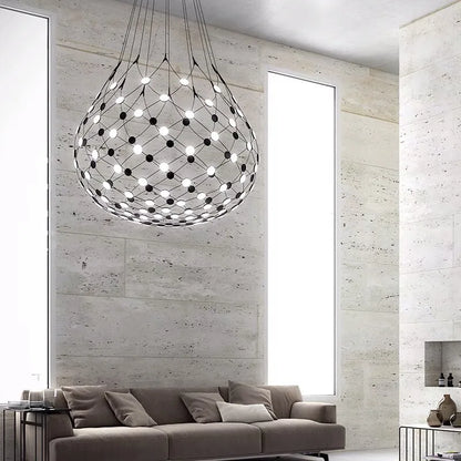 Italian villa living room chandelier empty designer soft lighting duplex building