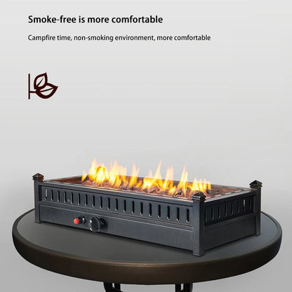 FireplaceGarden Square Portable Fire Pit Table Top Fireplace Outdoor Gas Fire Pit