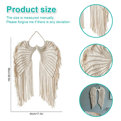 Angel Wing Hanging Tapestry Wall Hanging Hand Woven Wall Decor Bohemian Home Decor  Woven Macrame Tapestry Art Craft Gift