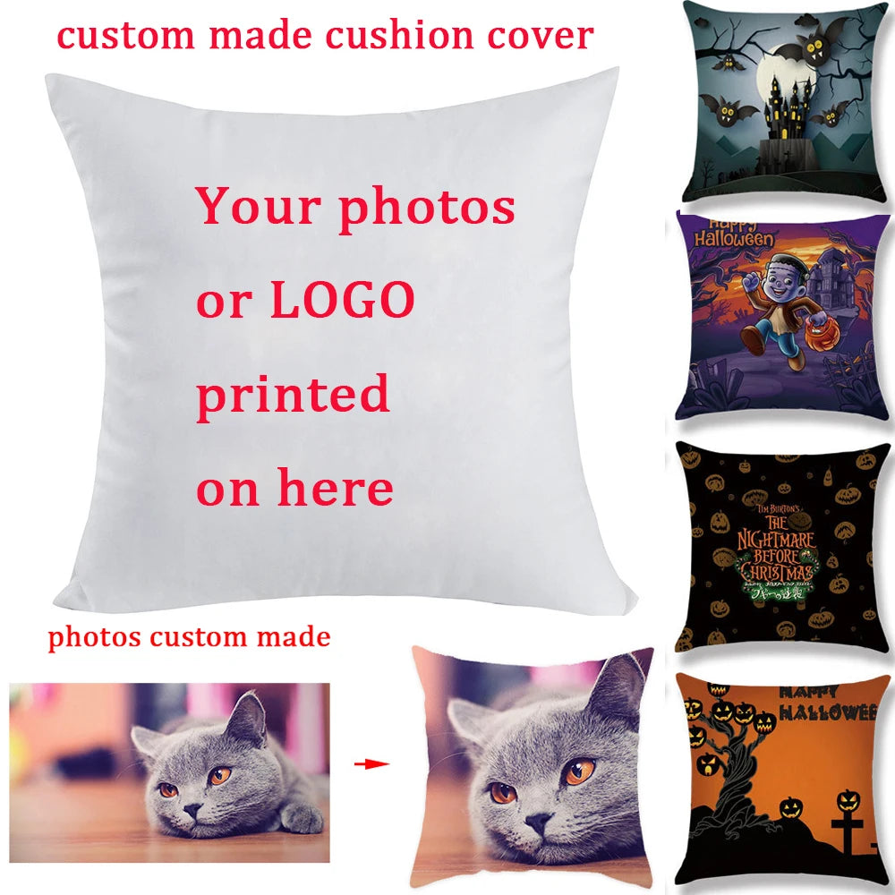 DIY Customized Throw Pillow Custom Cushion Cover Home Decorative Square Wedding Pets Baby Picture Print Pillowcase Gift