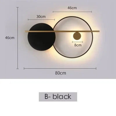 Living Room Wall Lamp Decoration Light Luxury Circular Sofa Background Atmosphere Lighting Simple Modern Nordic Bedroom Lights