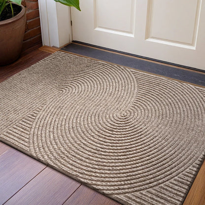 3D Groove Outdoor Doormat, TPR Anti-Slip Floor Mat, Dustproof Wear-Resistant Polyester Rug for Porch, Home Entrance Decor