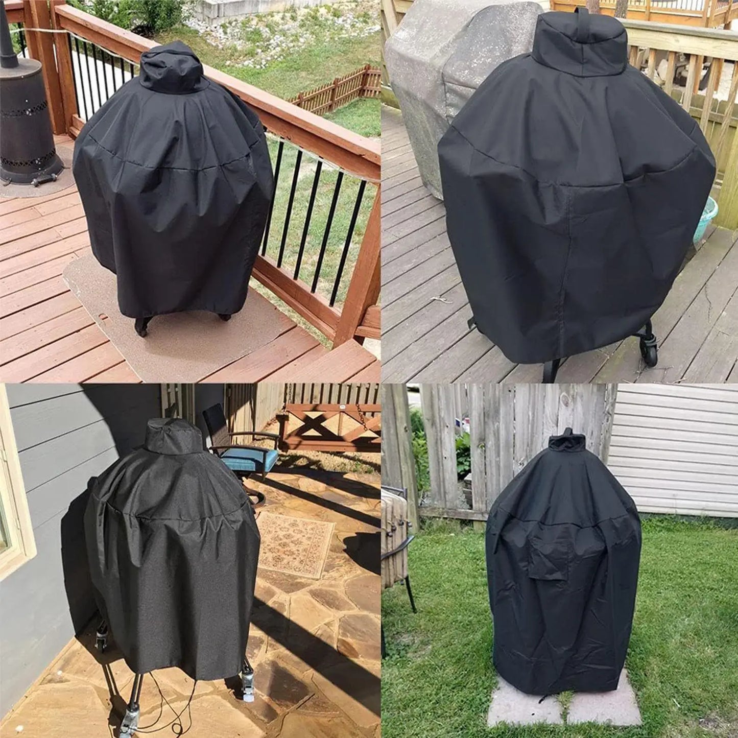Cover For Grill 210D Oxford Adjustable Protector Windproof Barbecue Grill Cover Waterproof For Outdoor Camping Grilling Kitchen
