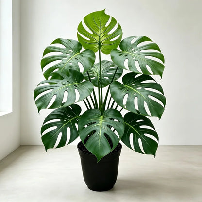 1PC Large Floor-standing Artificial Monstera Deliciosa Plant with Big Leaves Suitable for Indoor/Outdoor Studies Balconies