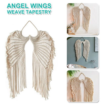 Angel Wing Hanging Tapestry Wall Hanging Hand Woven Wall Decor Bohemian Home Decor  Woven Macrame Tapestry Art Craft Gift