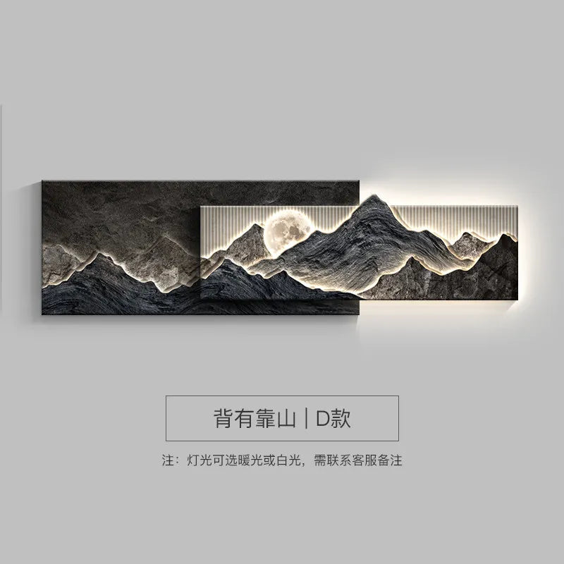 Modern Living Room Decoration Painting Led Luxury Sofa Background Wall Painting Lamp Landscape Luster Hanging Home Appliance