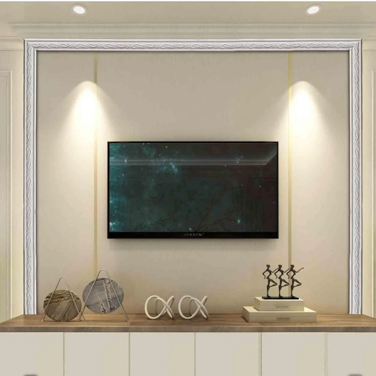 Self Adhesive Wall Border Strip Waterproof Wall Trim Line Wallpaper Skirting Border 3D Decor TV Background Wall Sticker for Home