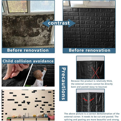 3D wallboard wallpaper sticker with self-adhesive waterproof foam, suitable for indoor wall decoration, bathroom home decoration