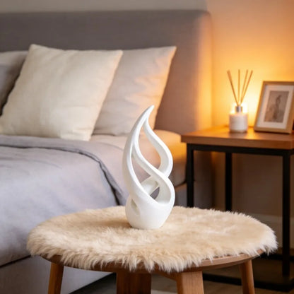 Printed light luxury art abstract sculpture, made of plastic in black and white, is the perfect decorative item for bedrooms, vi