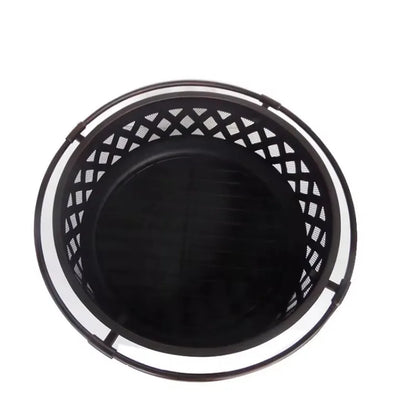 Outdoor 36-inch deep steel fire pit weaving design