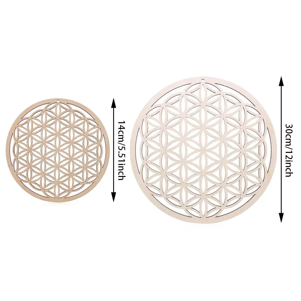 Wooden Wall Sign Flower of Life Shape Laser Cut Wood Wall Art Home Decor Handmade Coasters Craft Making Sacred Geometry Ornament