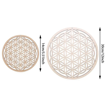 Wooden Wall Sign Flower of Life Shape Laser Cut Wood Wall Art Home Decor Handmade Coasters Craft Making Sacred Geometry Ornament