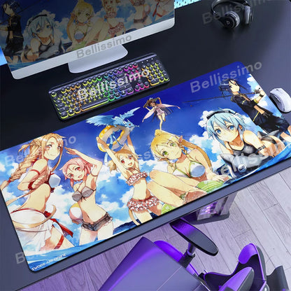 Anime Many Exquisite Wallpaper Sword Art Online SAO Mouse Pad Pretty Asuna Mousepad Non-slip Wear-resistant Game Large Desk Mats