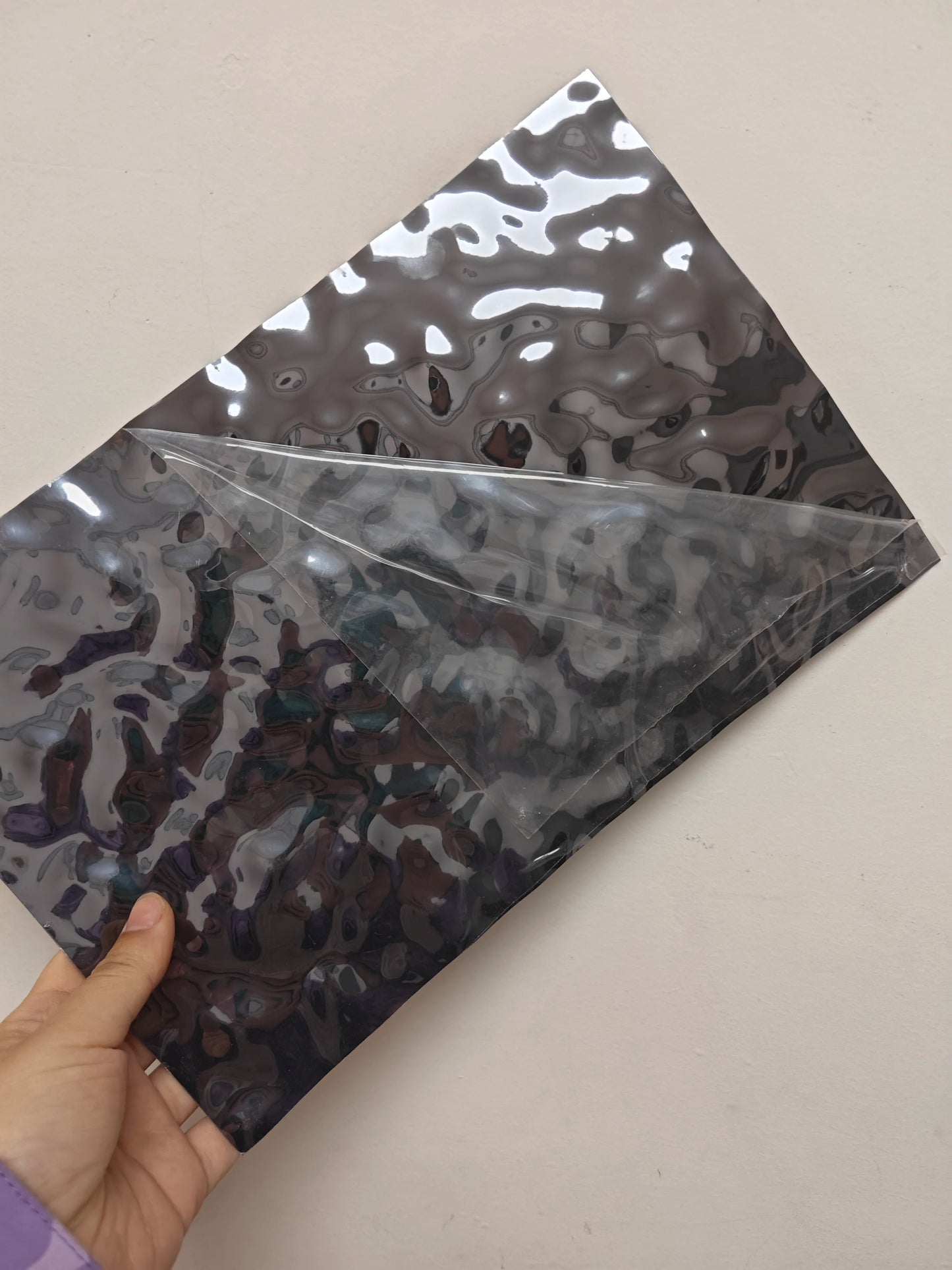 Aqumotic Peel and Stick Wallpaper Customized Wave Decorative PVC Plate Background Wallpapers Fake Metal Mirror Embossed