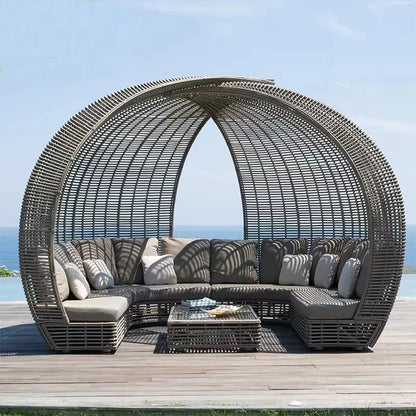 Hot Outdoor Custom Luxury Leisure Rattan Recliner Villa Garden Design Waterproof Outdoor Bird Nest Recliner