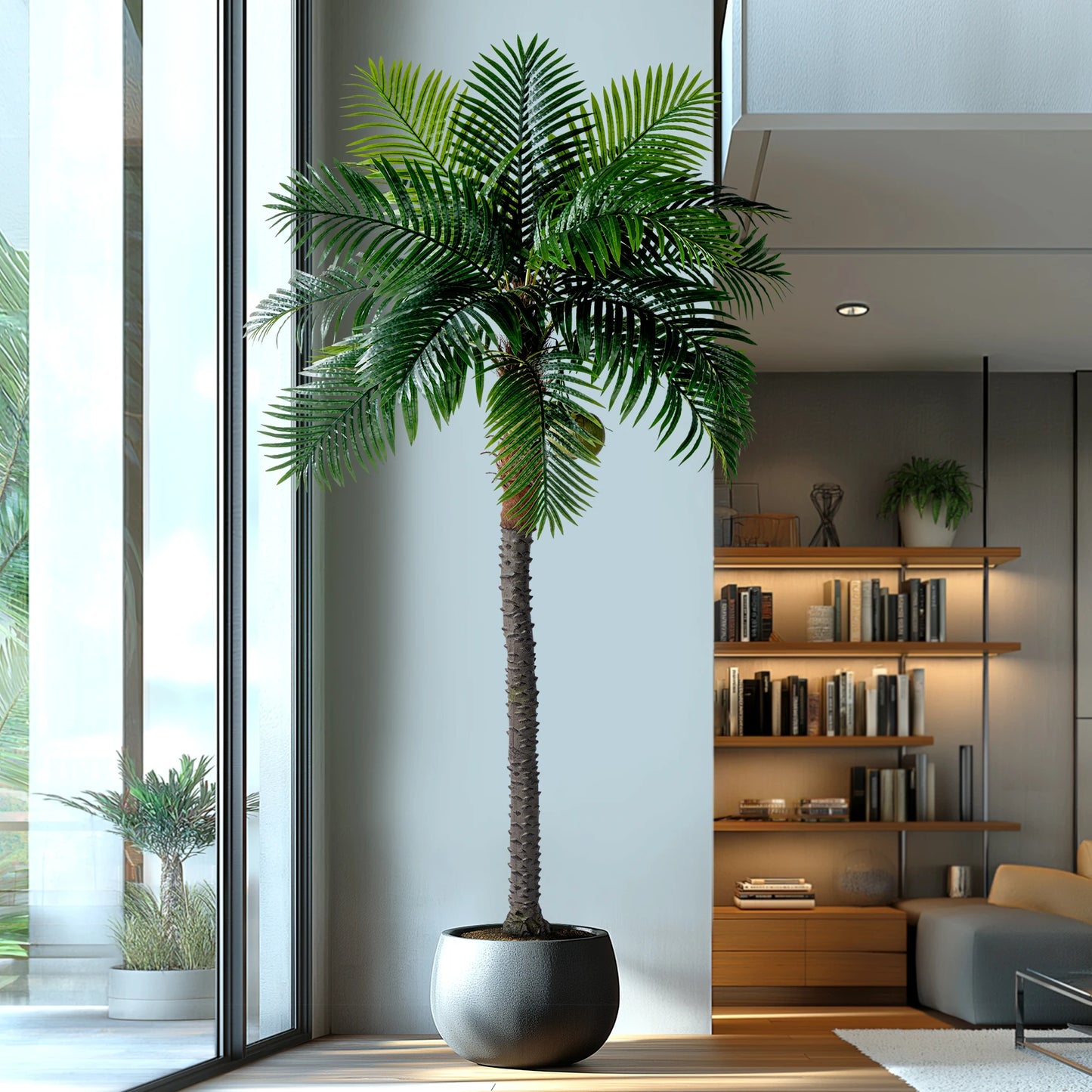 Coconut Tree Palm Tree 180cm/220cm/250cm/300cm Stimulation Indoor/outdoor Hotel Decorative Artificial Plants（without coconuts）