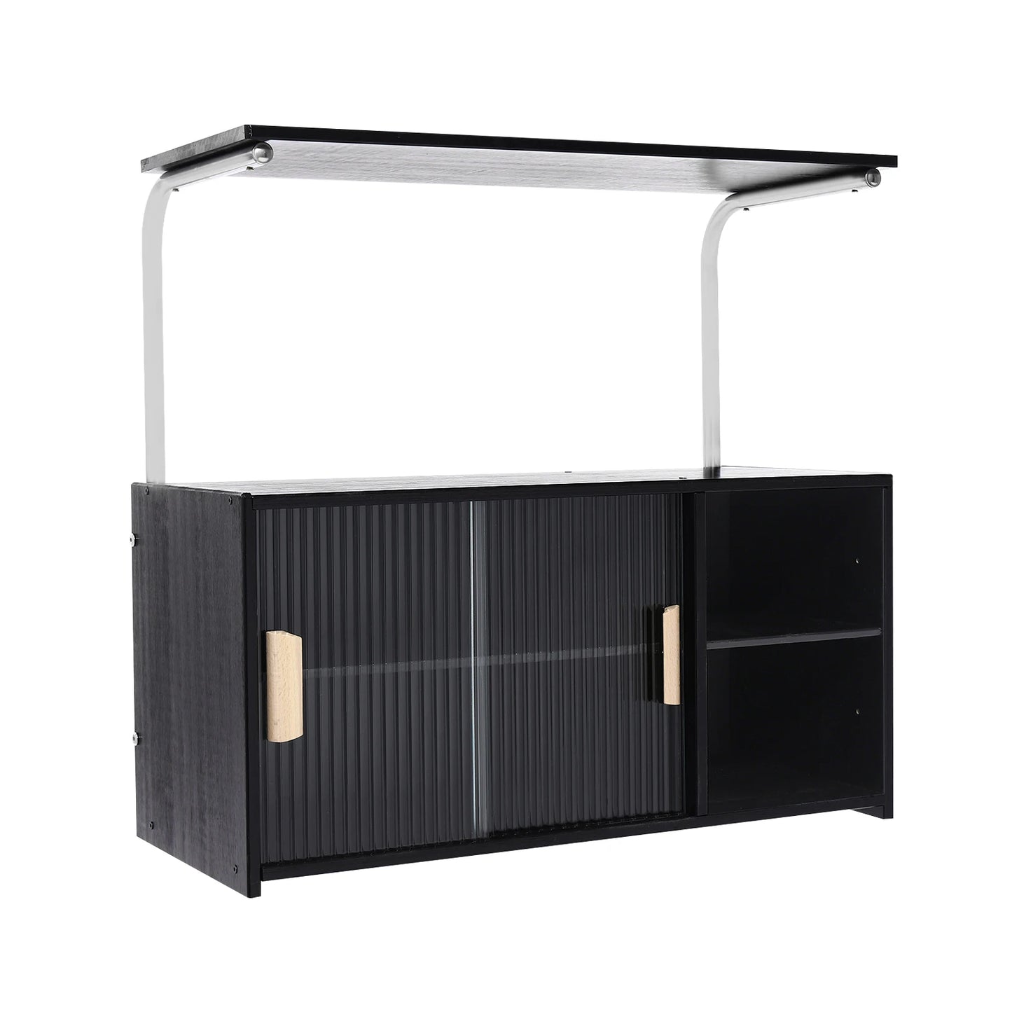 Storage Cabinet 2 Tier 67x30x62cm, Sideboard with Clear Door and Adjustable Shelf, Holds 27.6lbs for Kitchen