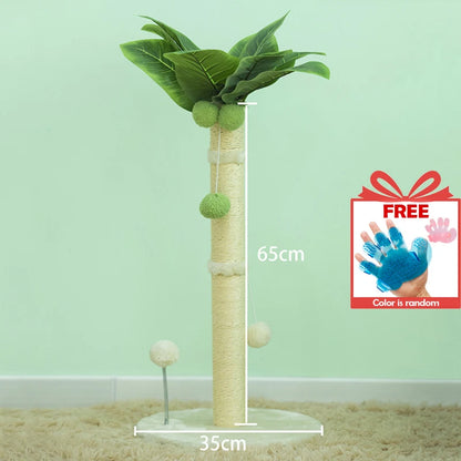 Cat Scratching Pos for Cats 65cm Tall Scratch Tree with Premium Sisal Rope Two Interactive Dangling Balls and Spring Ball Toys