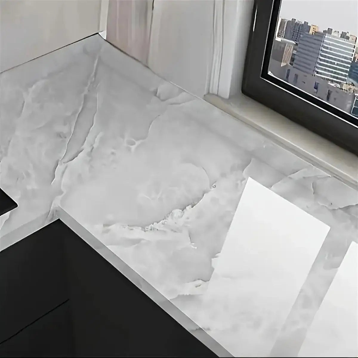 Marble Pattern Wallpaper, Self Adhesive Wall Sticker, Waterproof & Oil-proof Wall Decal, Wall Decor for Home Kitchen Living Room
