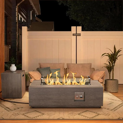 （XMSJ-Hot）Outdoor Fire Pit Table Propane Gas Fire pits Outdoor Fireplaces 42″ Rectangular Firepit Table,50,000BTU Table Patio Se
