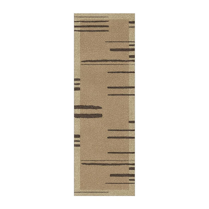 Runner Rug Non-slip Waterproof Dirt-resistant Floor Mat Brown Imitation Texture Line Corridor Carpet Long Size Home Decor Mats