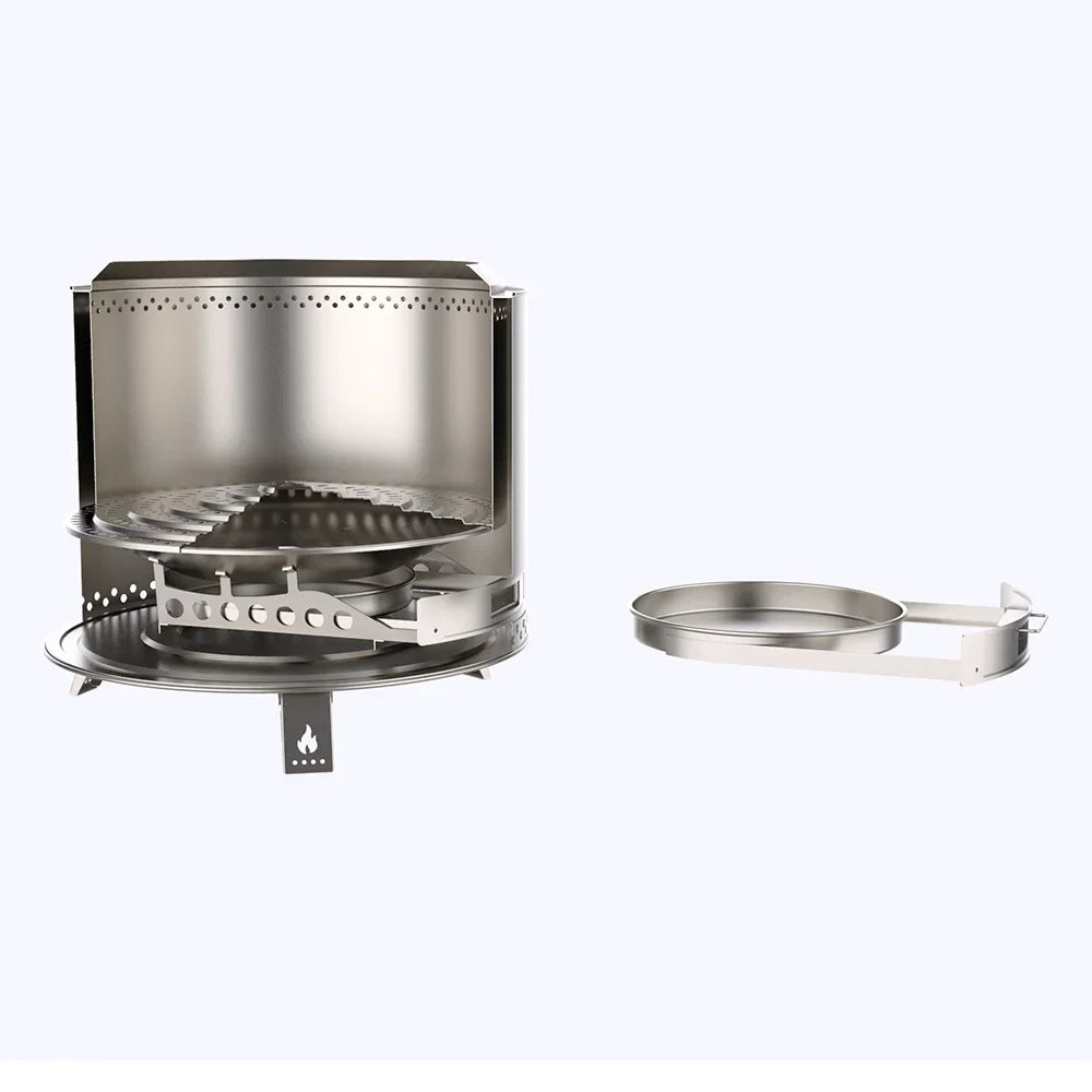 Smokeless Fire Pit Pull-Out Ash Pan Portable Wood Burning Outdoor Fireplace Stainless Steel Painted Surface Customizable