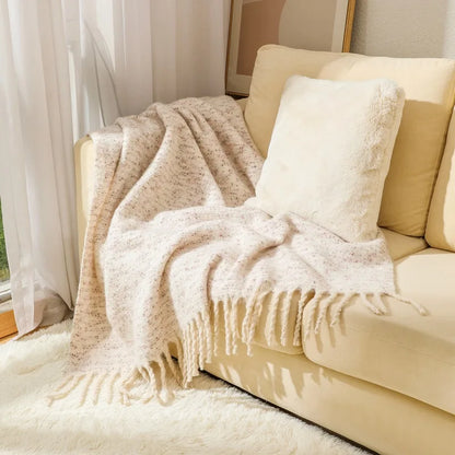 Ins Colorful Sofa Blanket with Tassels 130X190Cm Multifunctional Shawl Blankets for Office Soft Bed End Towel of Homestay Hotel