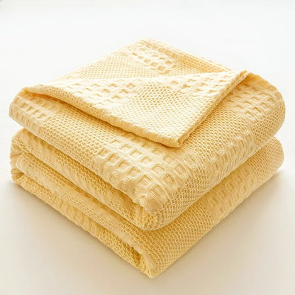 100% Cotton Throw Blanket Soft Breathable Waffle Blanket for Twin Queen King Bed Decorative Plaid Sofa Blankets Summer Throws