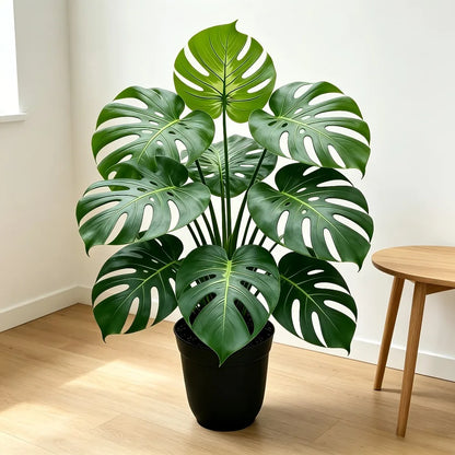 1PC Large Floor-standing Artificial Monstera Deliciosa Plant with Big Leaves Suitable for Indoor/Outdoor Studies Balconies