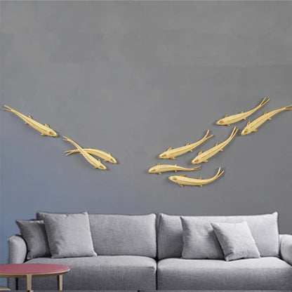 Living Room Background Wall Creative Decoration Wall Hanging Dining Room Wall Decoration Hanging Fish